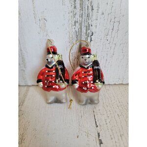 Vintage glass‎ mini coke polar bear coca cola ornament Xmas set